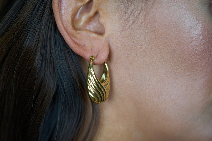 Wave Sculpted Hoops